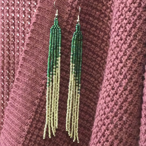 Handcrafted pretty long sead bead earrings